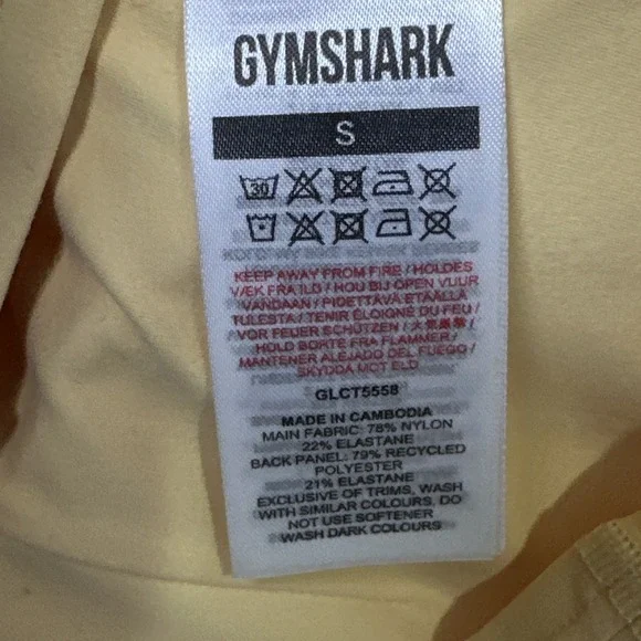 Gymshark Whitney Crop Tank Small yellow soft comfortable Racerback padded - Picture 7 of 11
